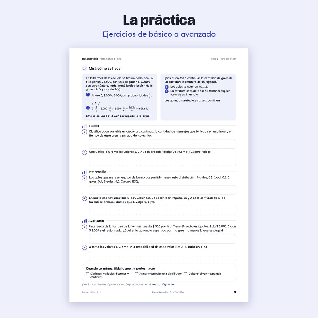 6to año (5to CABA) · Unidad 6: Probabilidad