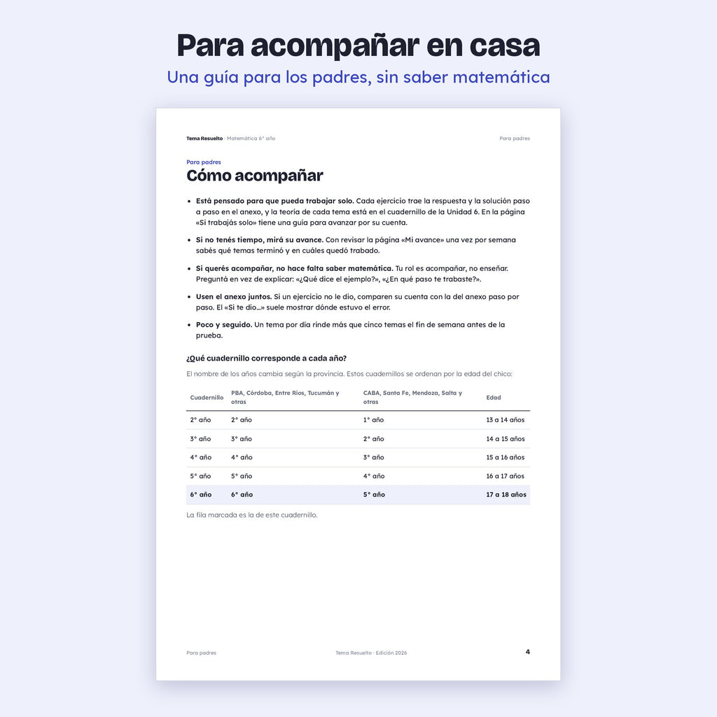 6to año (5to CABA) · Unidad 6: Ejercicios extra