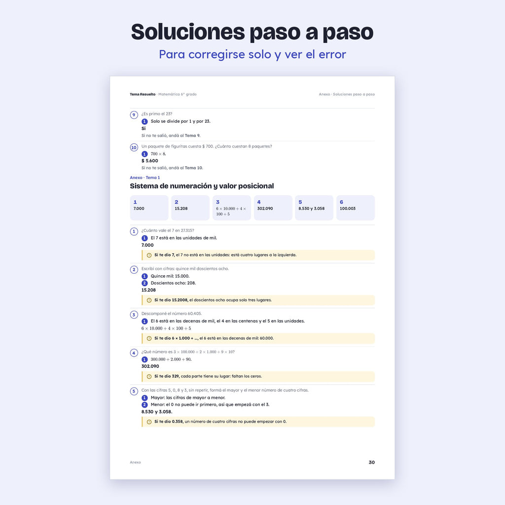 6to grado · Año completo + Extras – Soluciones paso a paso