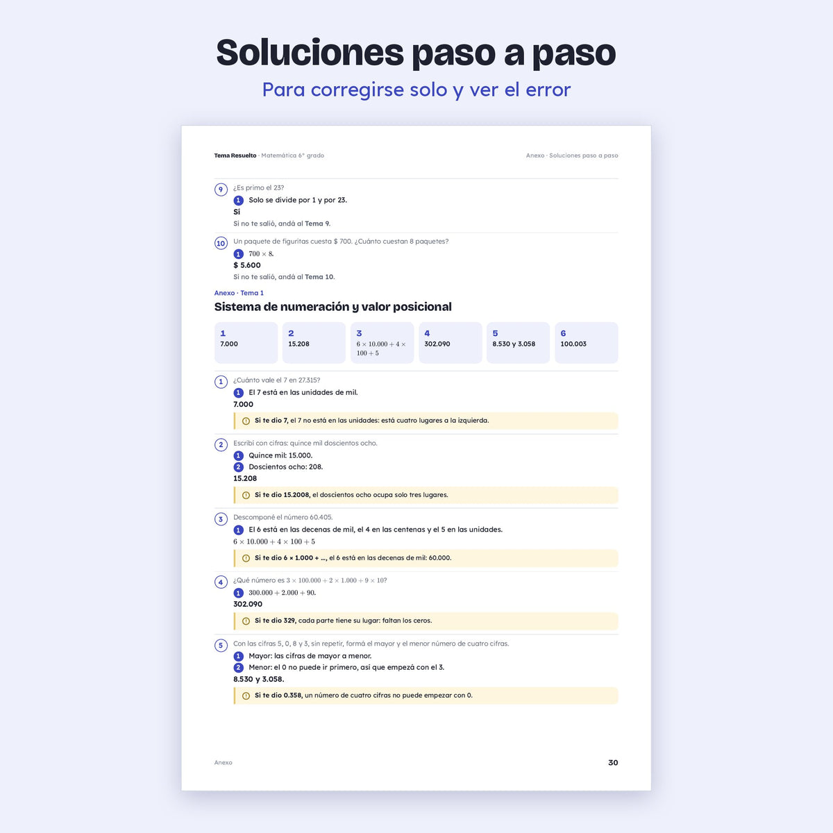 6to grado · Año completo + Extras – Soluciones paso a paso
