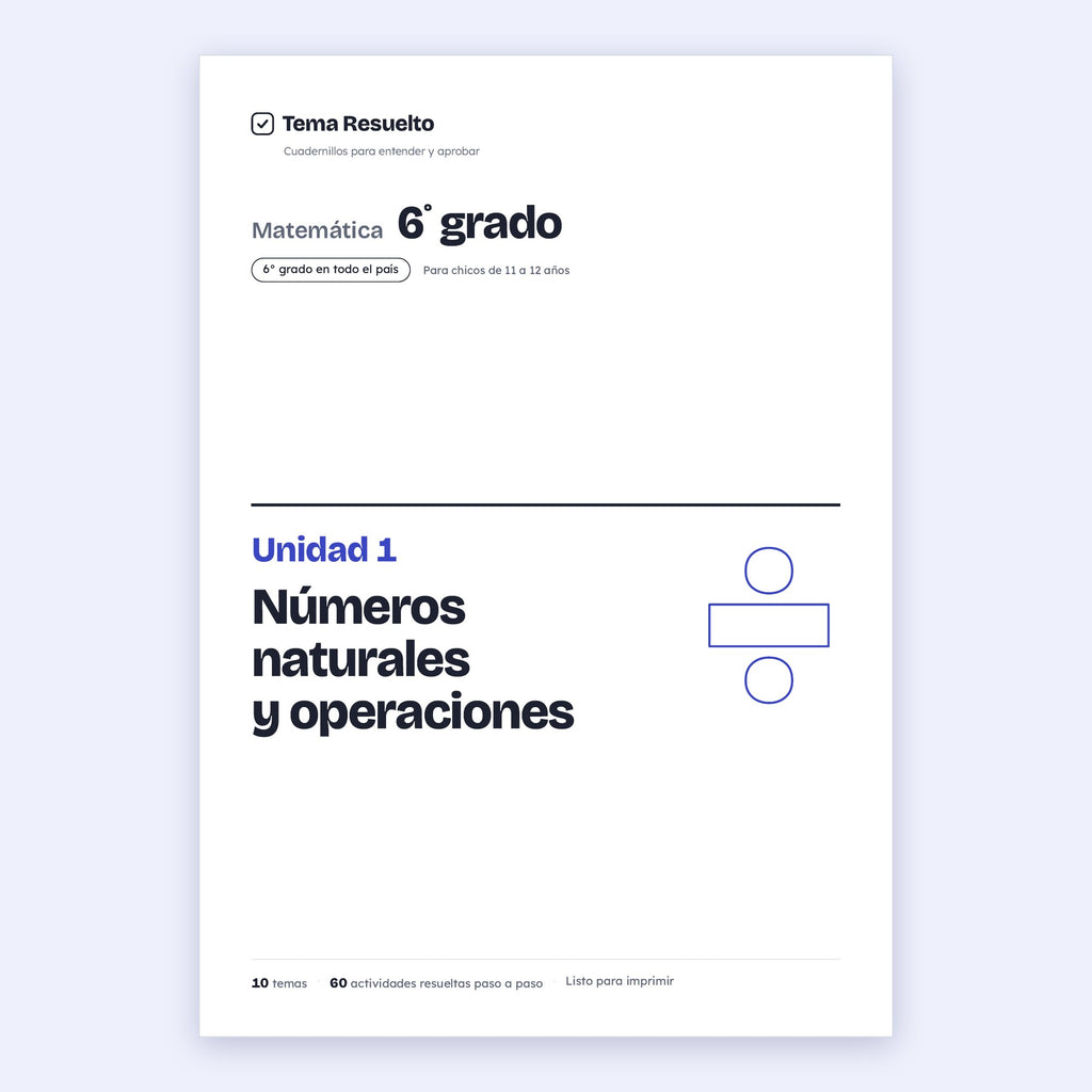 6to grado · Unidad 1: Naturales – Portada