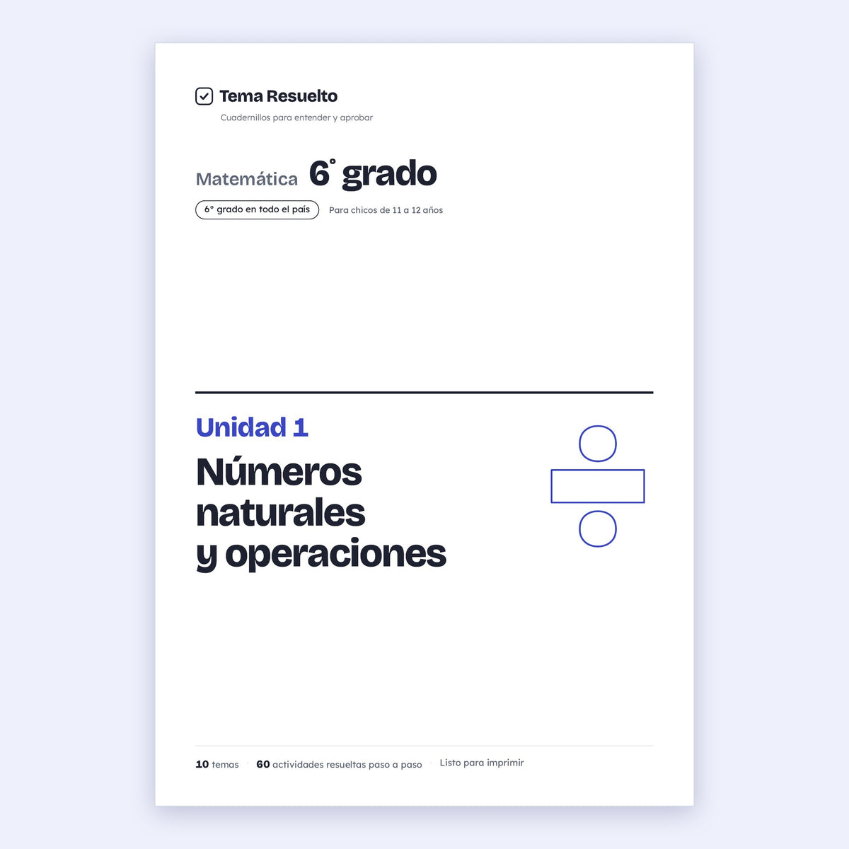 6to grado · Unidad 1: Naturales – Portada