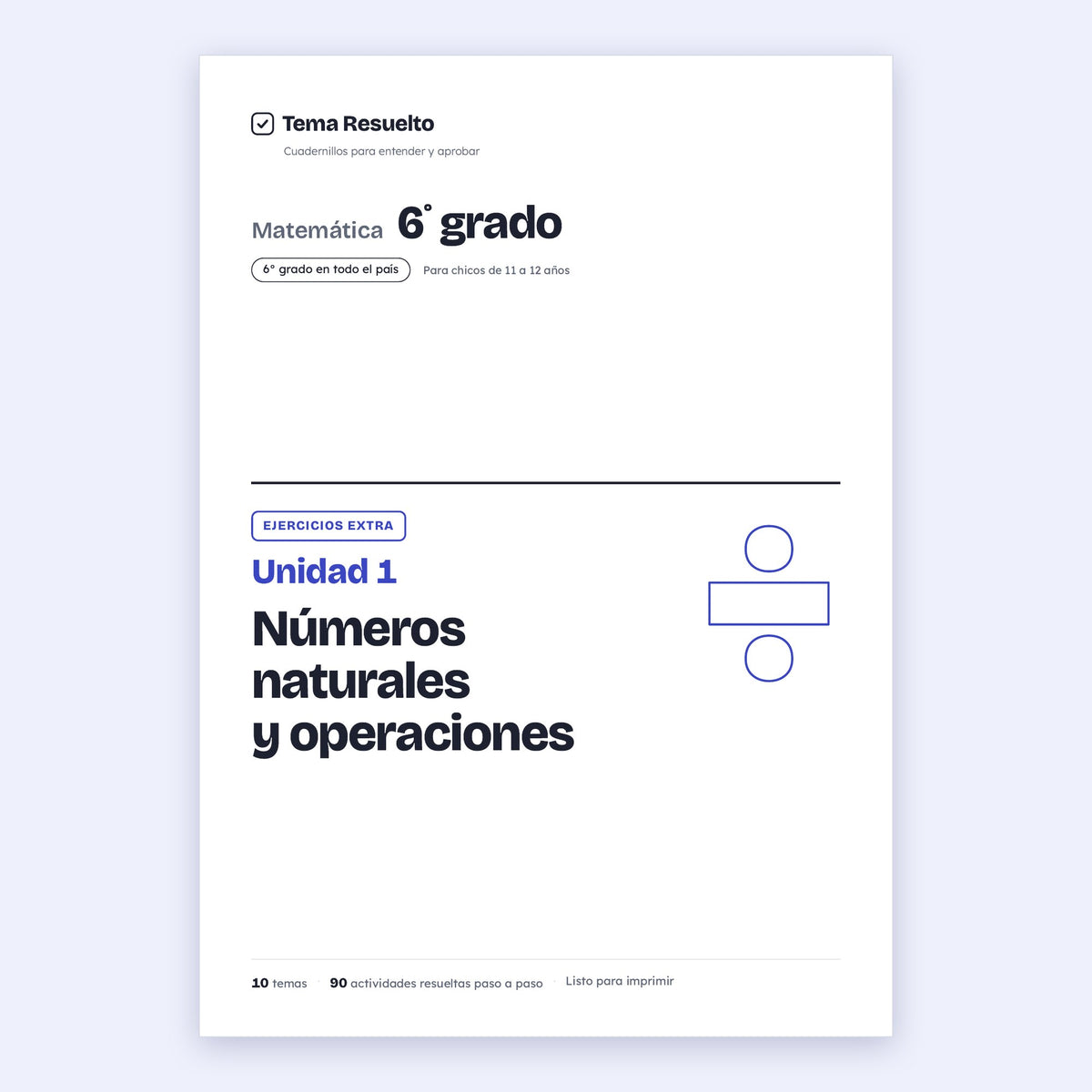 6to grado · Unidad 1: Ejercicios extra – Portada
