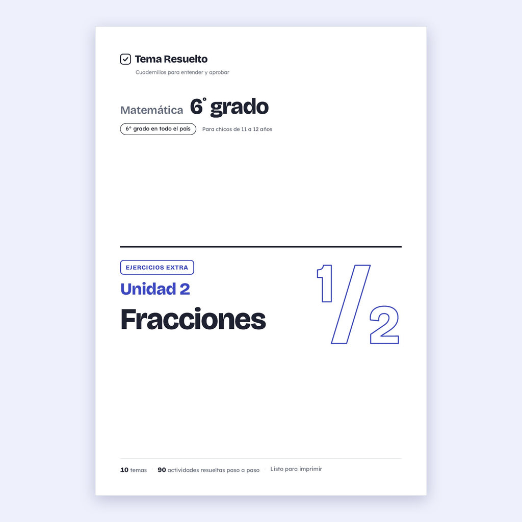 6to grado · Unidad 2: Ejercicios extra – Portada