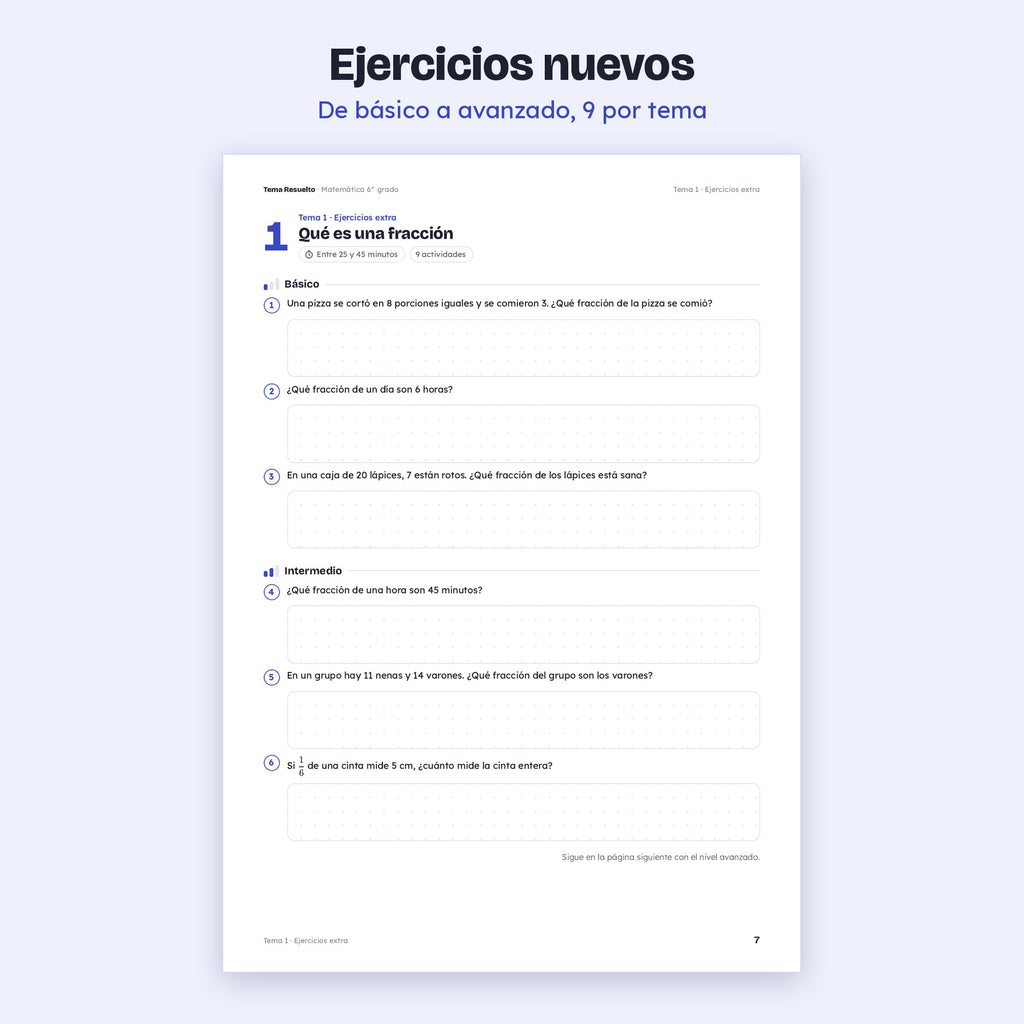 6to grado · Unidad 2: Ejercicios extra – Ejercicios de práctica