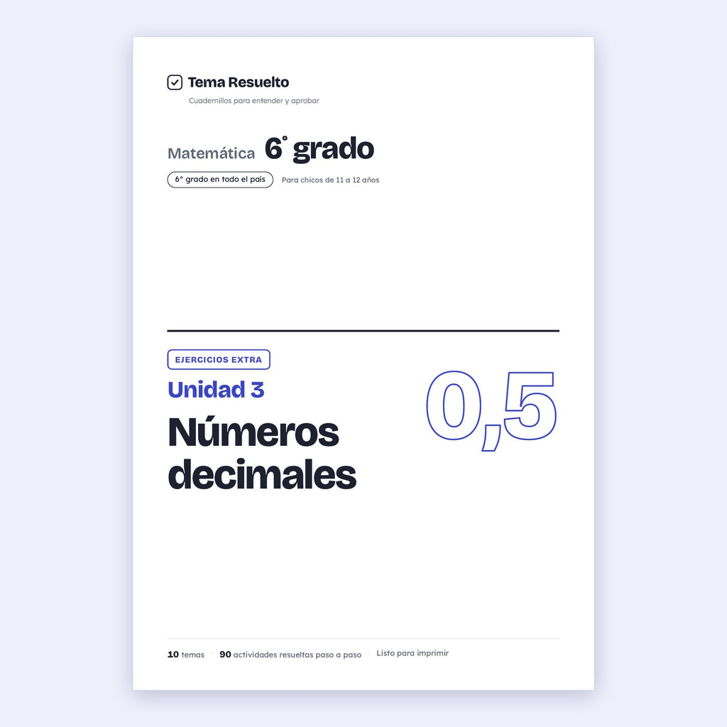 6to grado · Unidad 3: Ejercicios extra – Portada