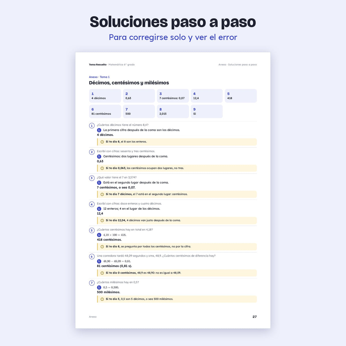 6to grado · Unidad 3: Ejercicios extra – Soluciones paso a paso