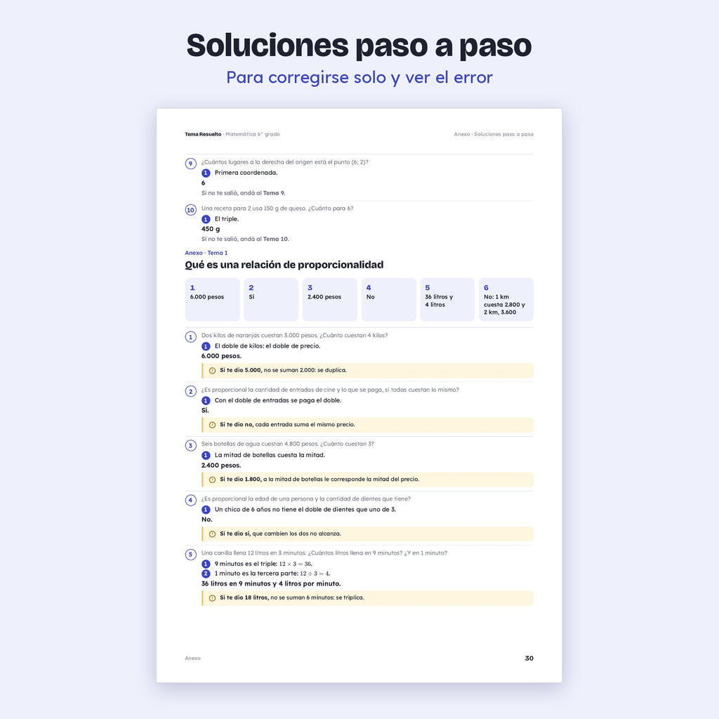 6to grado · Unidad 4: Proporcionalidad – Soluciones paso a paso