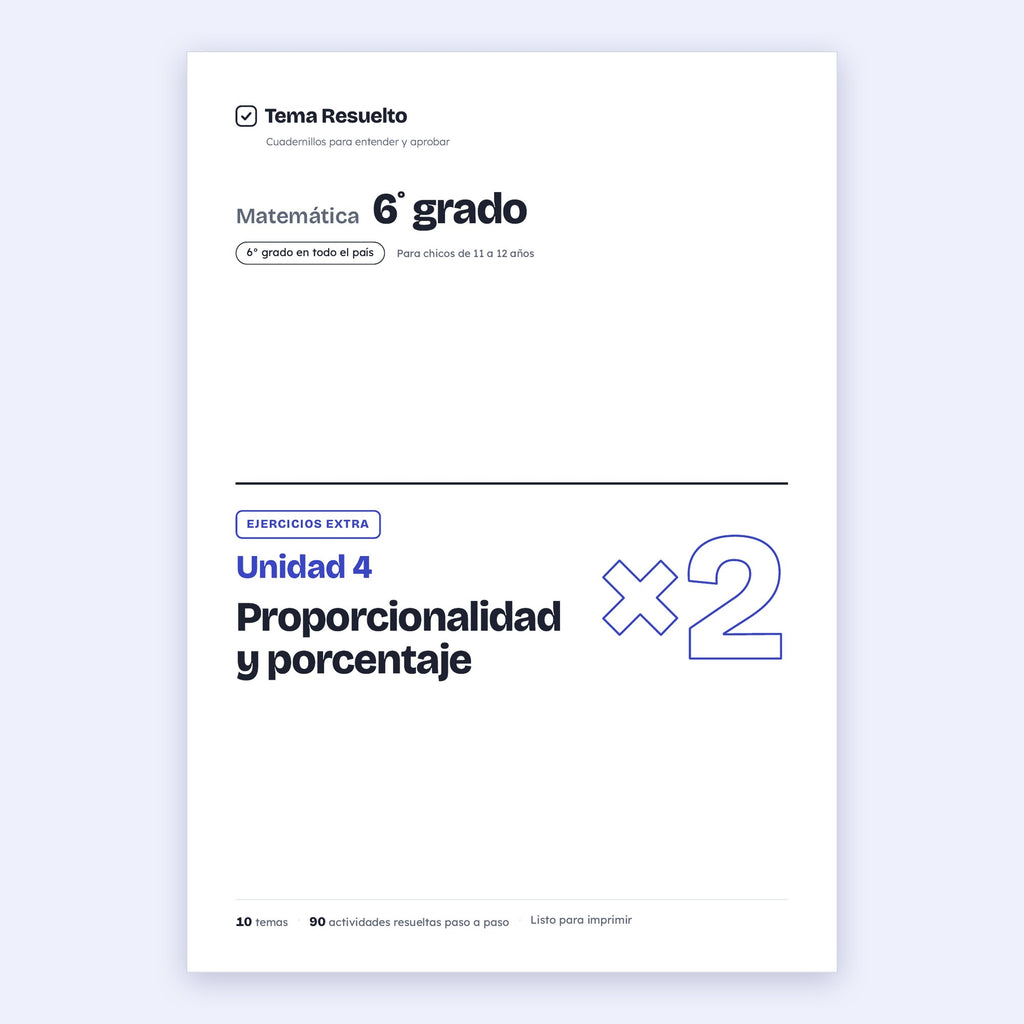 6to grado · Unidad 4: Ejercicios extra – Portada