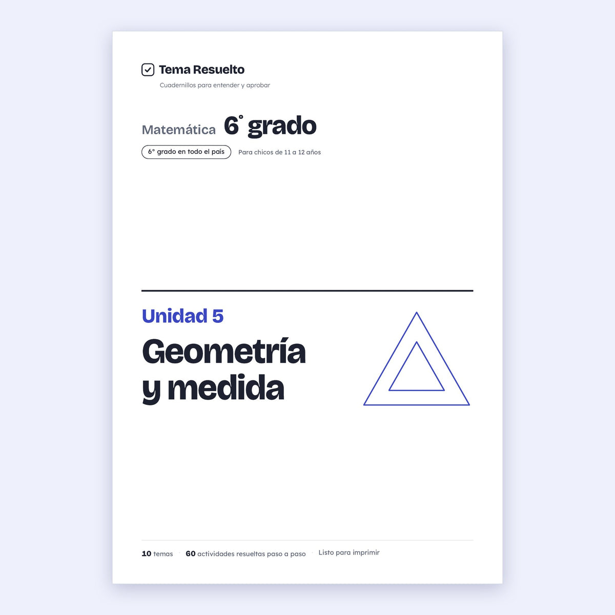 6to grado · Unidad 5: Geometría – Portada