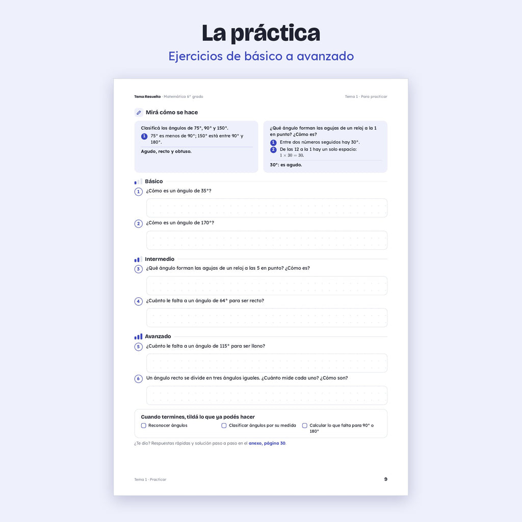 6to grado · Unidad 5: Geometría – Ejercicios de práctica