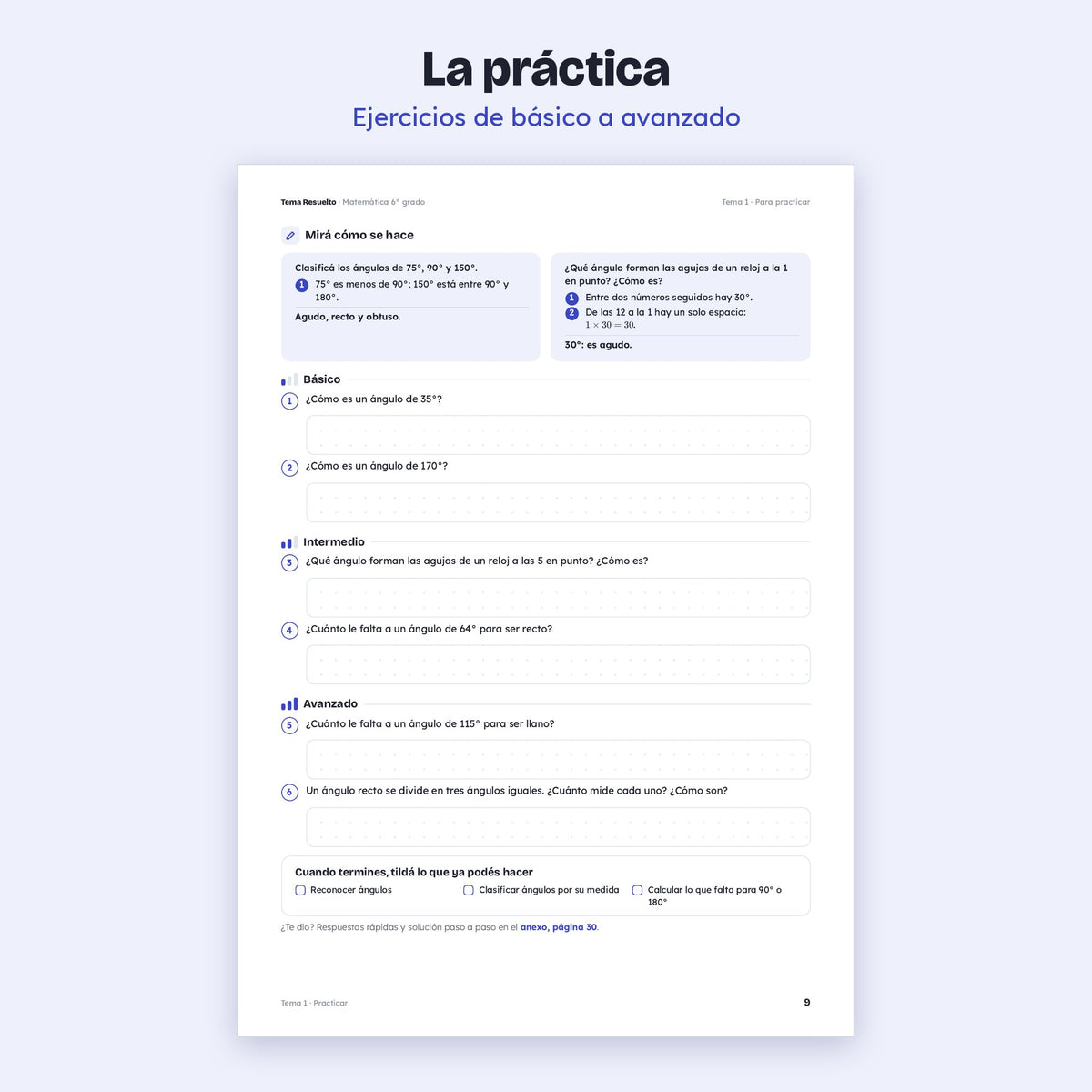 6to grado · Unidad 5: Geometría – Ejercicios de práctica