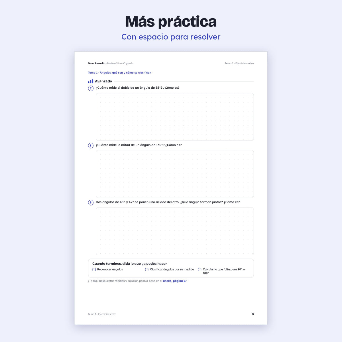 6to grado · Unidad 5: Ejercicios extra – Más ejercicios de práctica