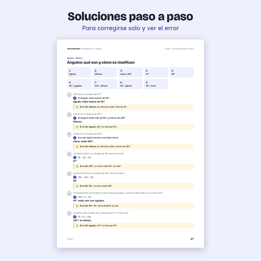 6to grado · Unidad 5: Ejercicios extra – Soluciones paso a paso