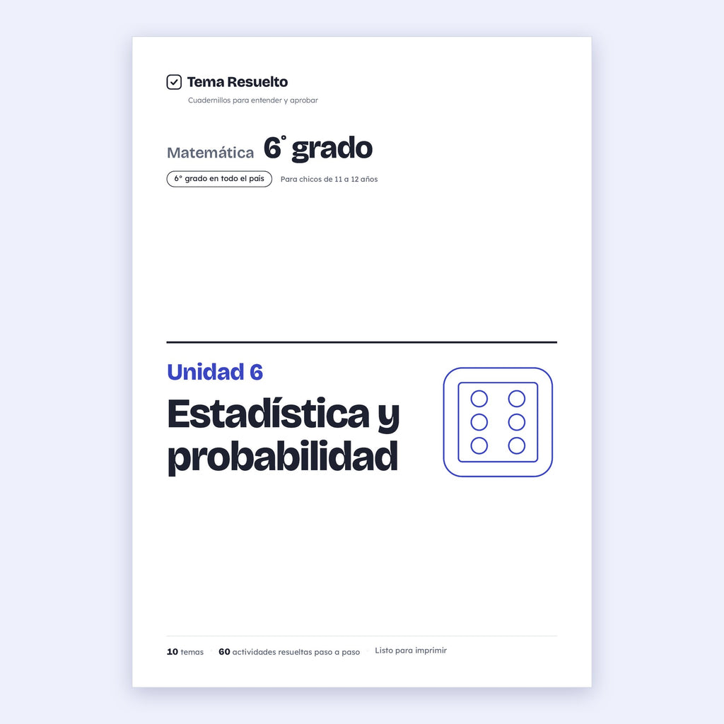 6to grado · Unidad 6: Estadística y probabilidad – Portada