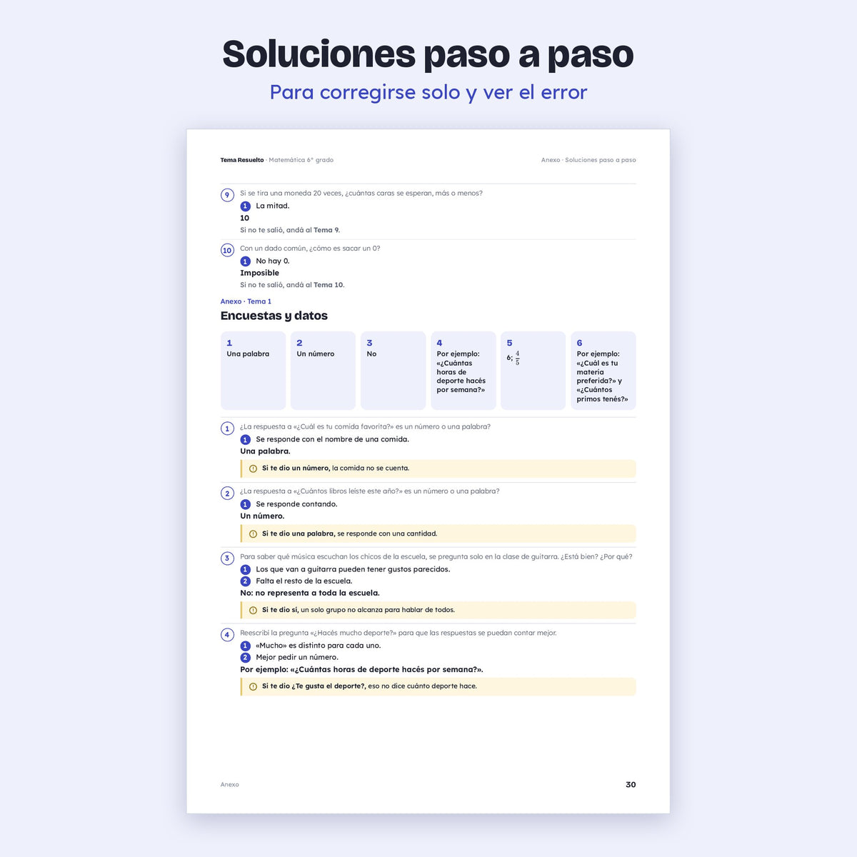 6to grado · Unidad 6: Estadística y probabilidad – Soluciones paso a paso