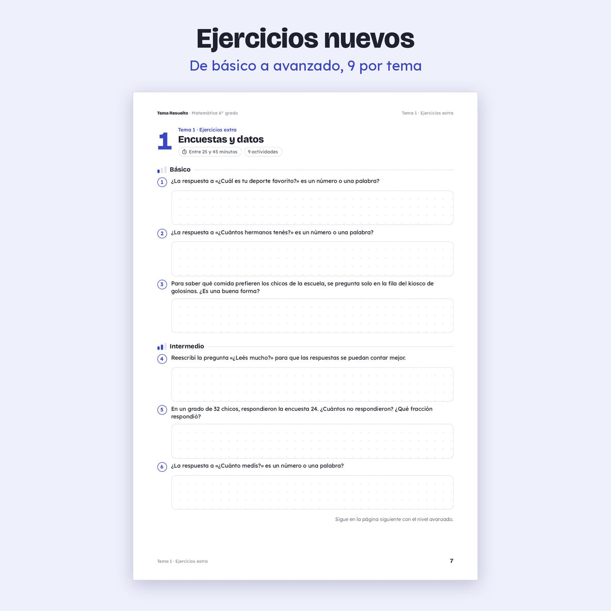 6to grado · Unidad 6: Ejercicios extra – Ejercicios de práctica