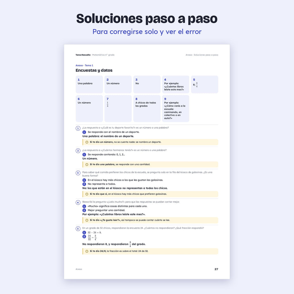 6to grado · Unidad 6: Ejercicios extra – Soluciones paso a paso